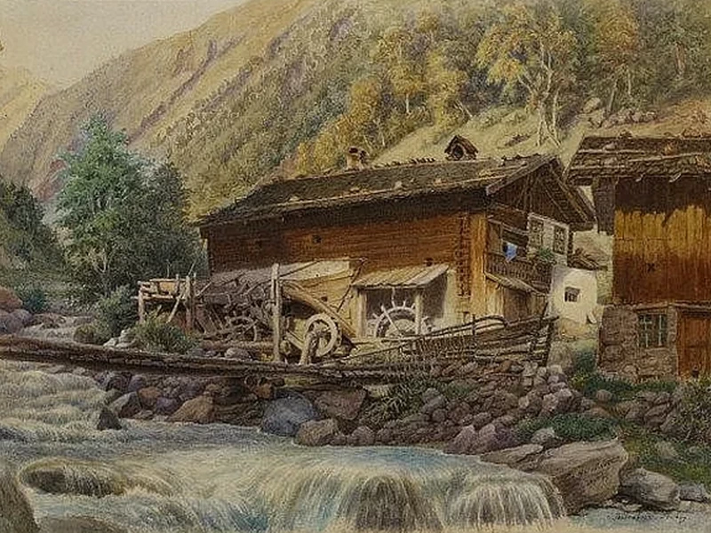 1831-Karl Wilhelm Ludwig Oskar von Alvensleben - Casale di montagna